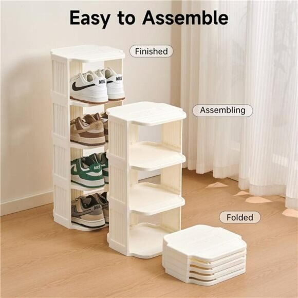 5 Tier Vertical Shoe Rack Narrow Free Standing Organizer for Closet Entryway - Picture 4 of 8